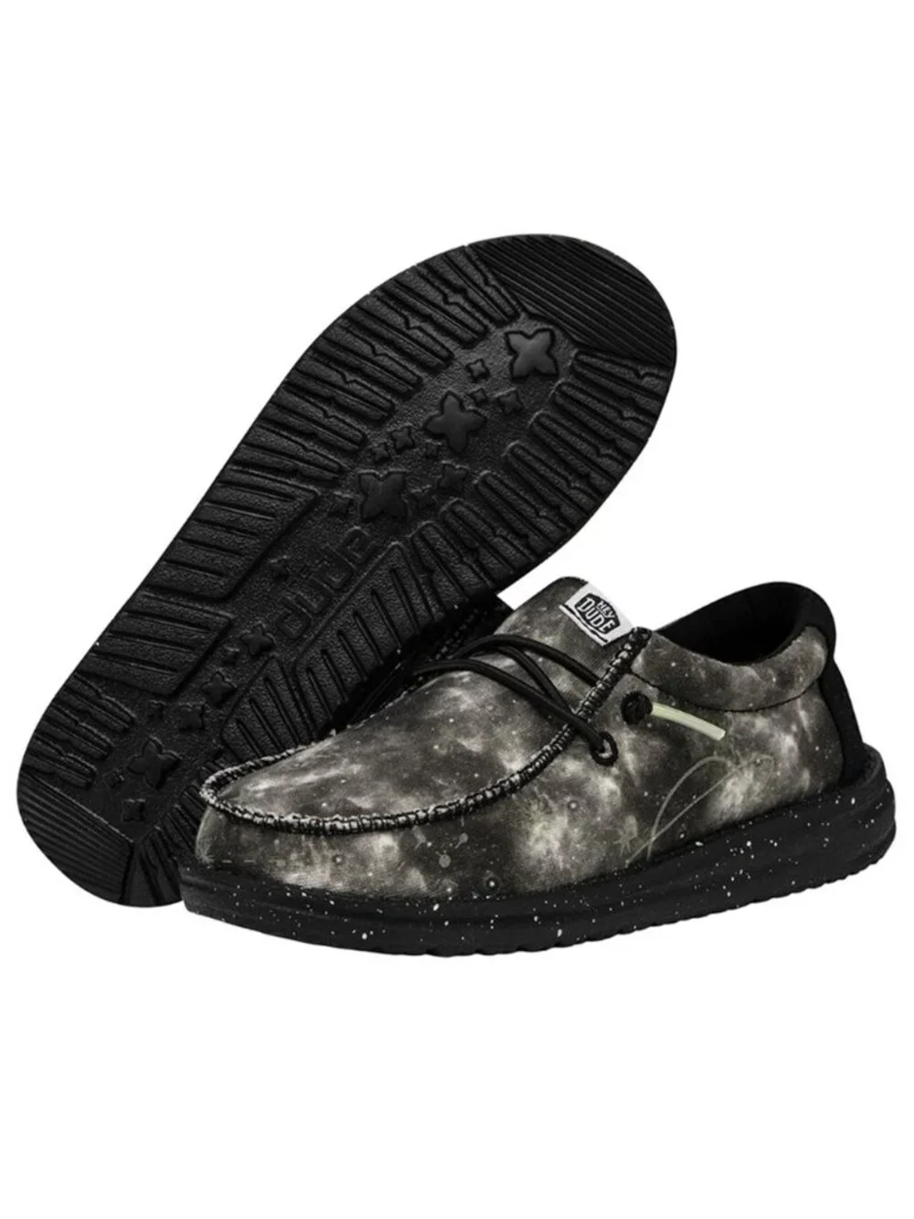 Hey Dude Youth Wally Galaxy Black Glow in the dark Y12 US Brand new with tags.
